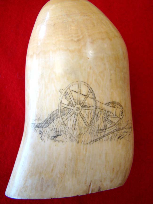 A wonderful pair of 19th century scrimshawed whales' teeth depicting Napoleon and Josephine — image 4
